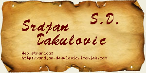 Srđan Dakulović vizit kartica